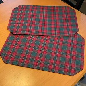 Longaberger Christmas plaid set of two placemats.